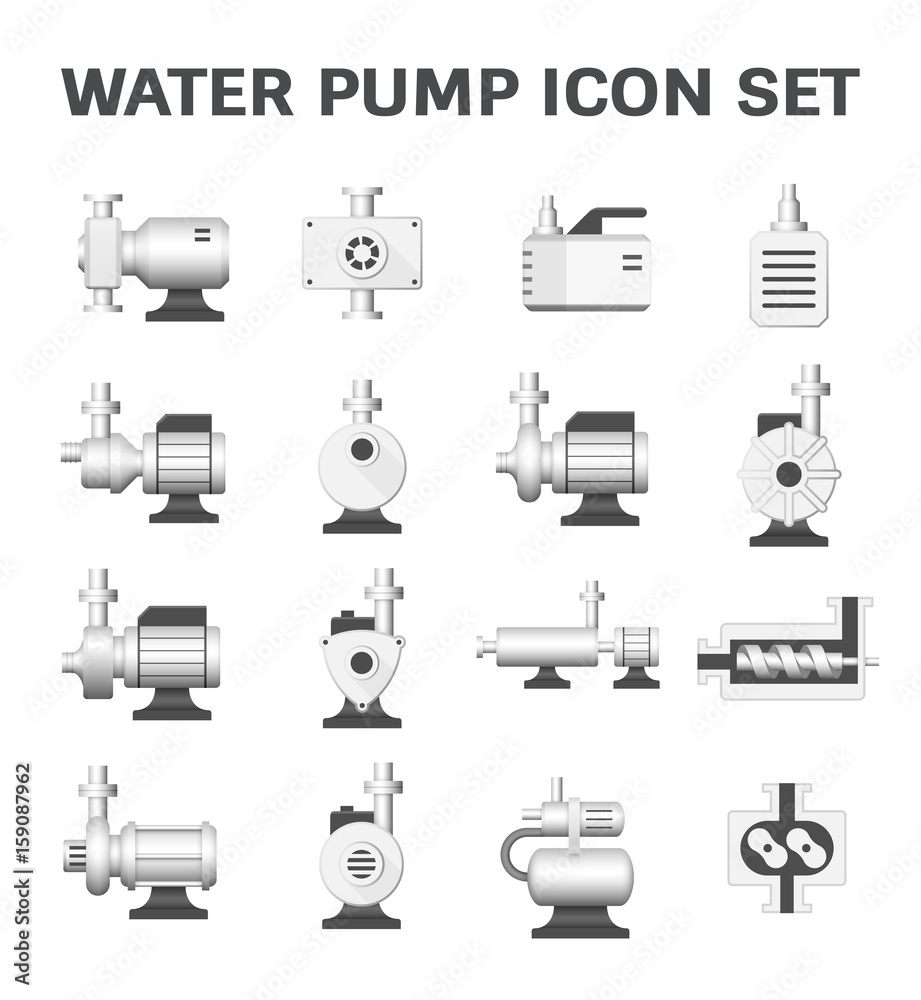 Vector icon of water pump station for water treatment isolated on white background. Vector icon of water pump station for water treatment isolated on white background.