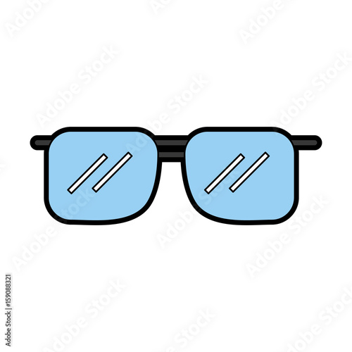 cute blue sunglasses cartoon vector graphic design