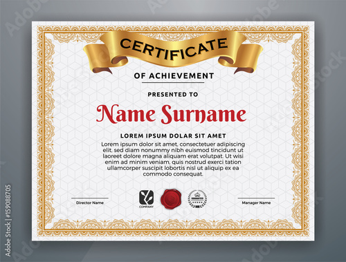Multipurpose Modern Professional Certificate Template Design for Print. Vector illustration.