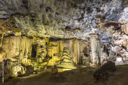 Huge stalagmites inside Cango Caves in Karoo desert
