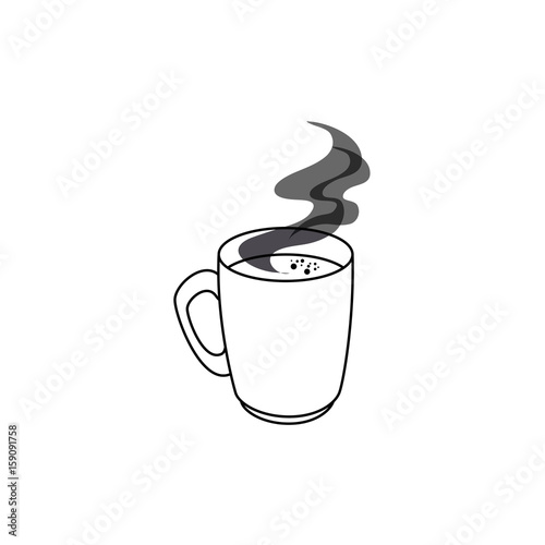 hot coffee mug icon over white background vector illustration