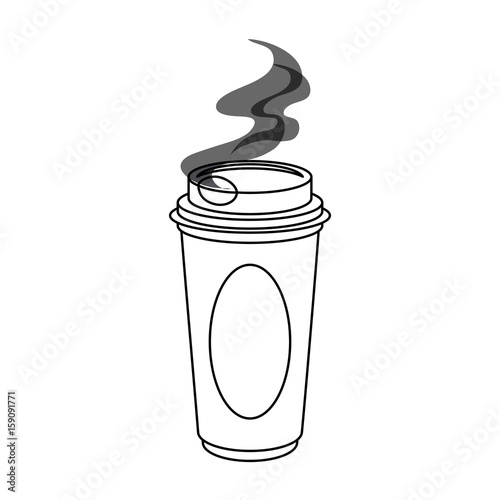 hot coffee drink icon over white background vector illustration