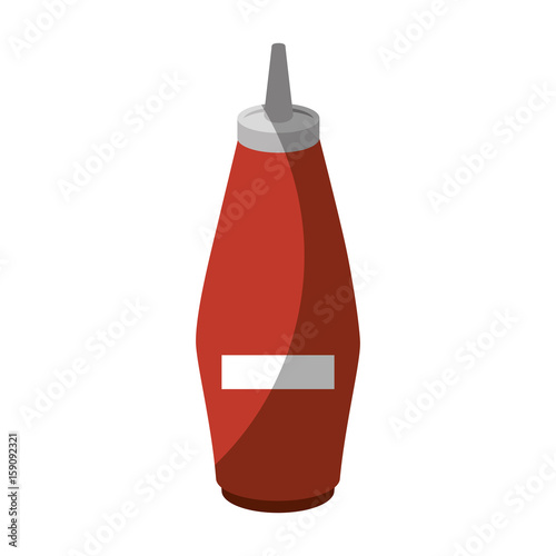 sauce bottle icon over white background vector illustration