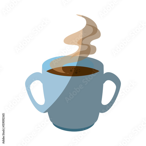 hot coffee mug icon over white background vector illustration