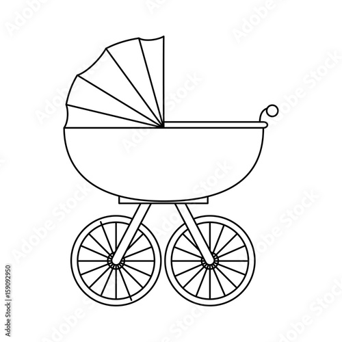 baby carriage icon over white background vector illustration