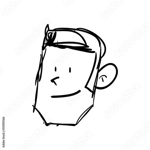Guy face draw icon vector illustration graphic design © djvstock