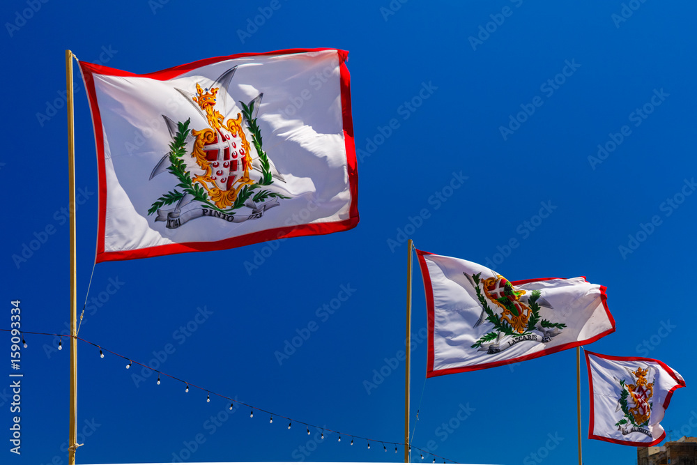 Flags of all the Grand Masters of the Sovereign Military Order of Malta