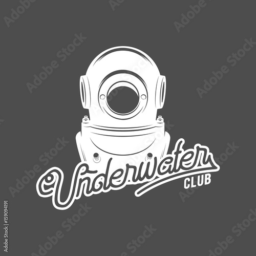 diving vintage labels and logos