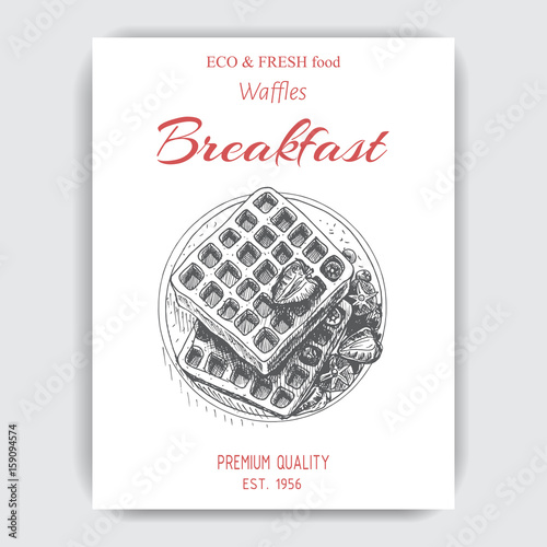 Vector illustration sketch - breakfast. Card Menu brunch. design template, banner.