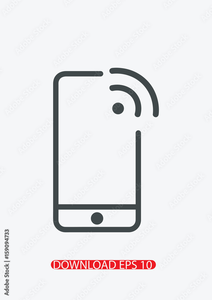 Smartphone connected to wifi icon, Vector Smartphone connected to wifi icon, Vector