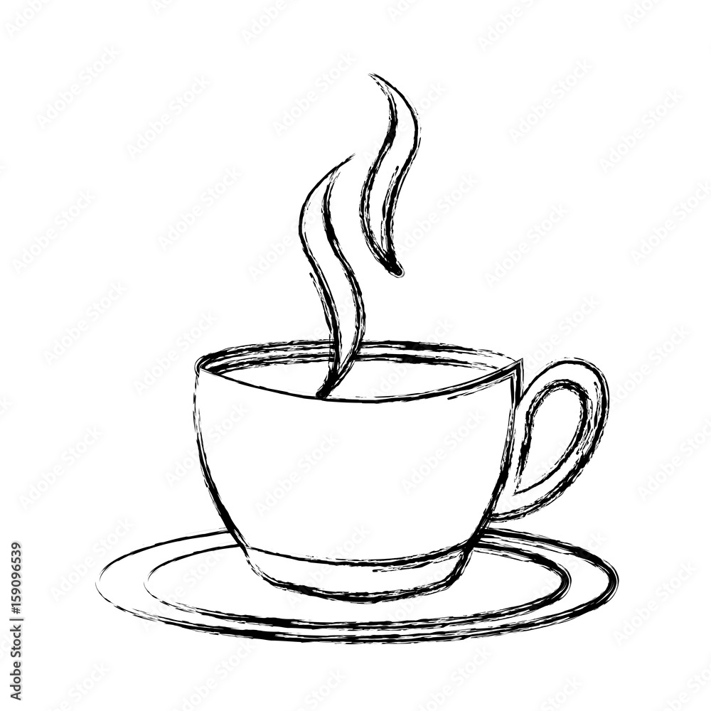 sketch draw coffee cup cartoon vector graphic design Stock Vector | Adobe  Stock