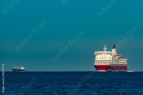 Red cruise liner