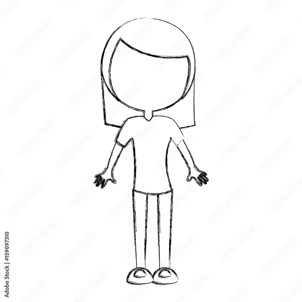 sketch draw faceless women body cartoon vector graphic design sketch draw faceless women body cartoon vector graphic design