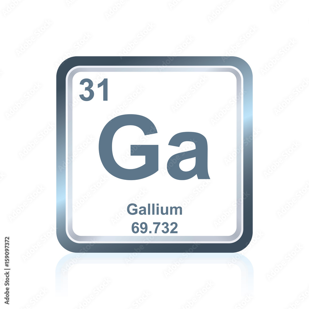 Chemical element gallium from the Periodic Table - obrazy, fototapety, plakaty 