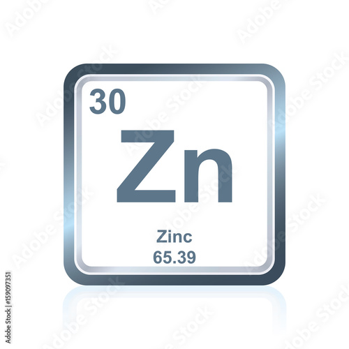 Chemical element zinc from the Periodic Table photo