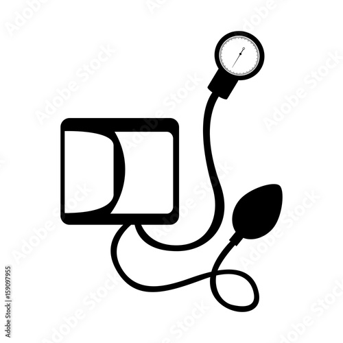 black icon blood plessure apparatus cartoon vector graphic design