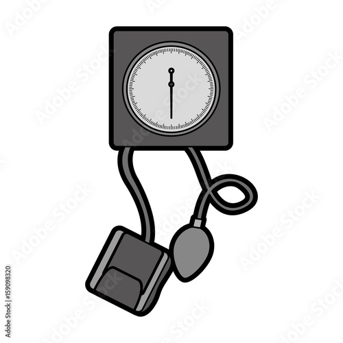 cute grey blood plessure apparatus cartoon vector graphic design