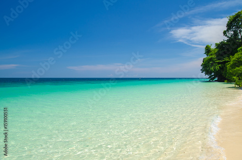 Fototapeta Naklejka Na Ścianę i Meble -  Calm Sea Ocean And Blue Sky Background