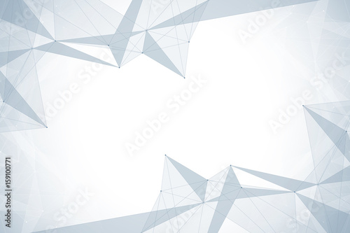 Geometric graphic background molecule and communication. Big data complex with compounds. Perspective backdrop. Minimal array. Digital data visualization. Scientific cybernetic vector illustration.