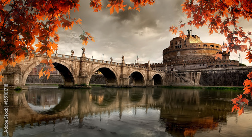Photography Roman castle in autumn