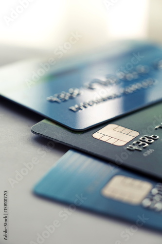 Selective focus credit card payment for background.
