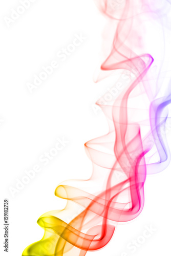 Colorful smoke isolated on white background