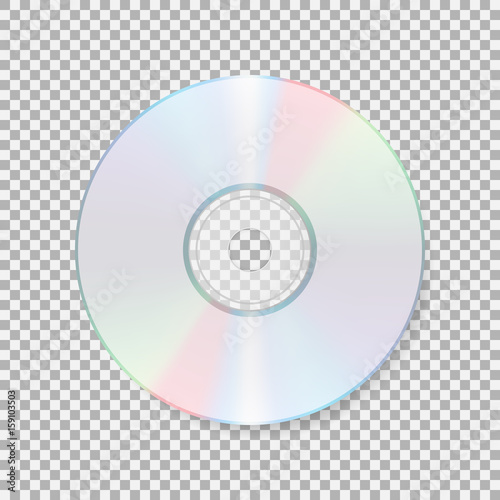 Realistic cd icon. Compact disc isolated on transparent background. CD Vector illustration.
