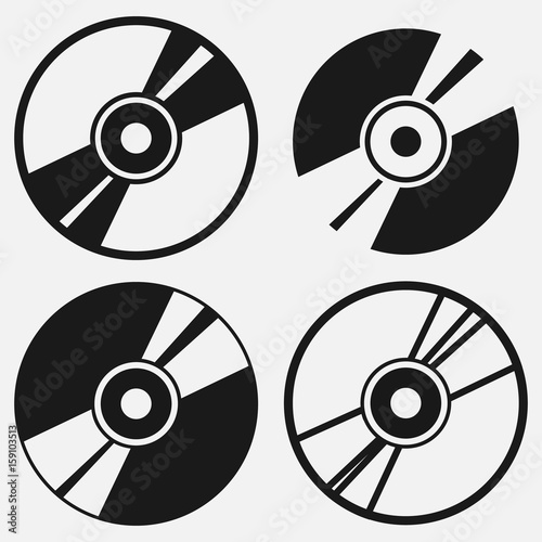Compact disc icon set.