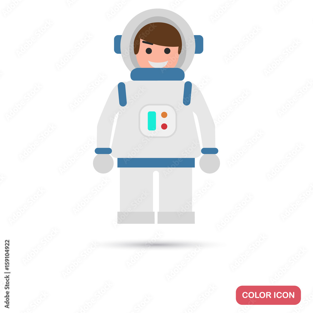 Cosmonaut color flat icon for web anf mobile design