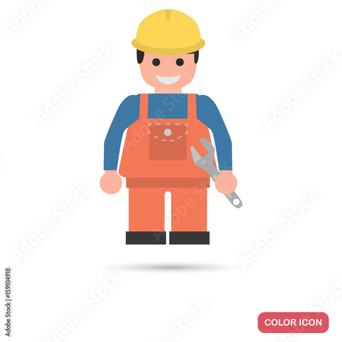 Builder color flat icon for web and mobile design © LynxVector