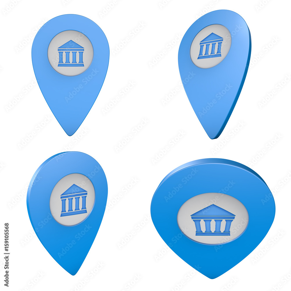 Pinezka GPS lokalizacja na mapie 3D z ikoną