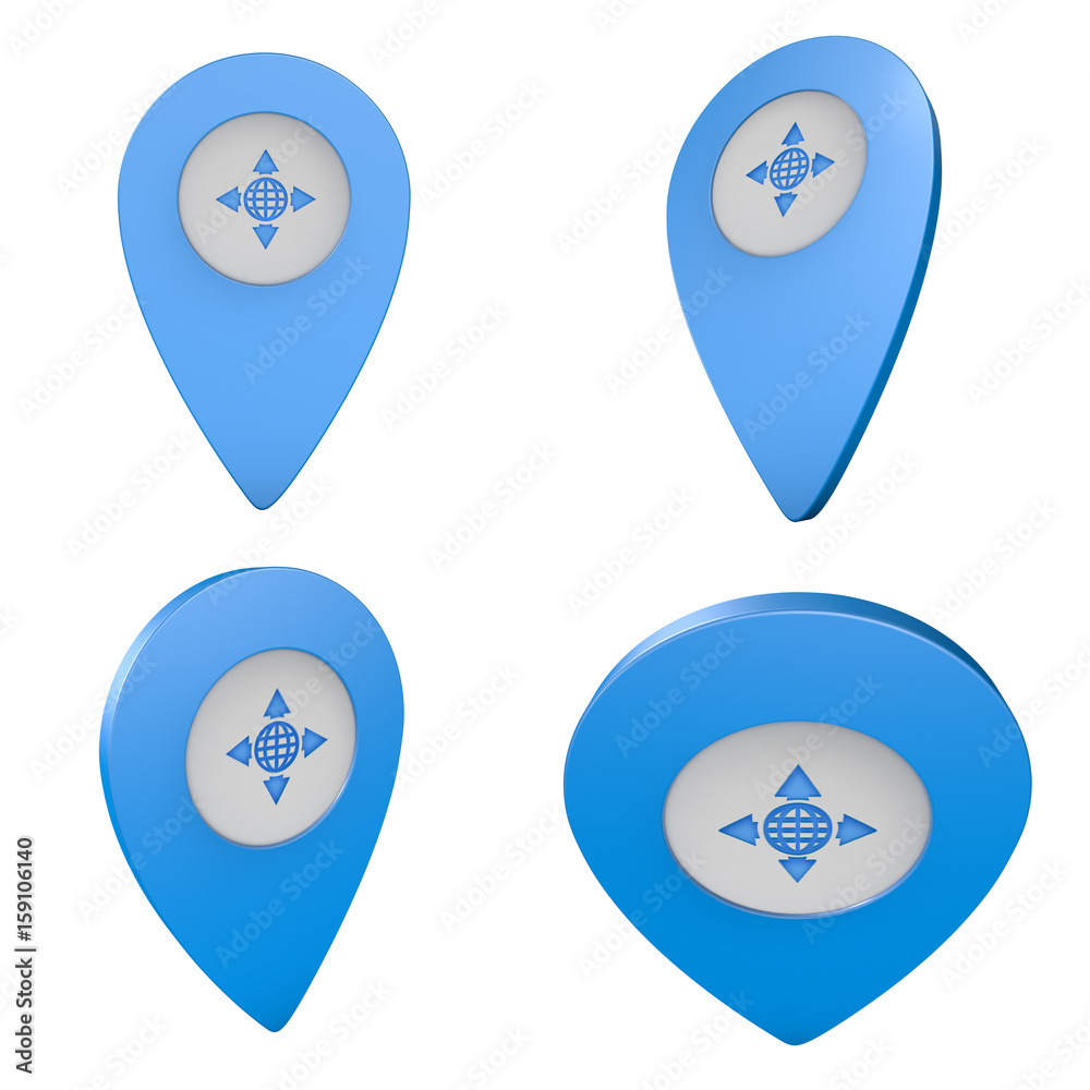 Pinezka GPS lokalizacja na mapie 3D z ikoną Pinezka GPS lokalizacja na mapie 3D z ikoną
