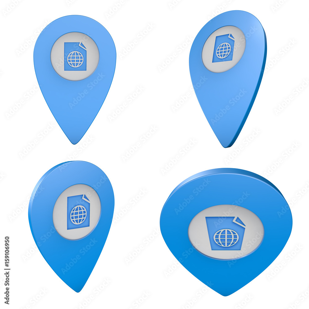 Pinezka GPS lokalizacja na mapie 3D z ikoną Pinezka GPS lokalizacja na mapie 3D z ikoną