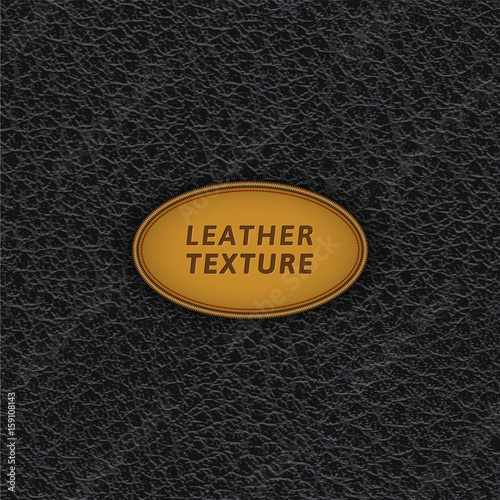 Black leather texture. Vector skin seamless pattern.