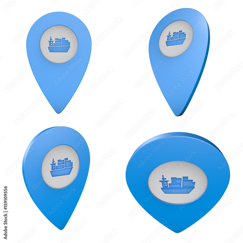 Pinezka GPS lokalizacja na mapie 3D z ikoną