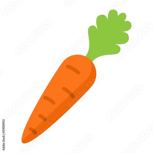 Carrot flat icon, vegetable and diet, vector graphics, a colorful solid pattern on a white background, eps 10.