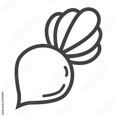 Beet line icon, vegetable and diet, vector graphics, a linear pattern on a white background, eps 10.