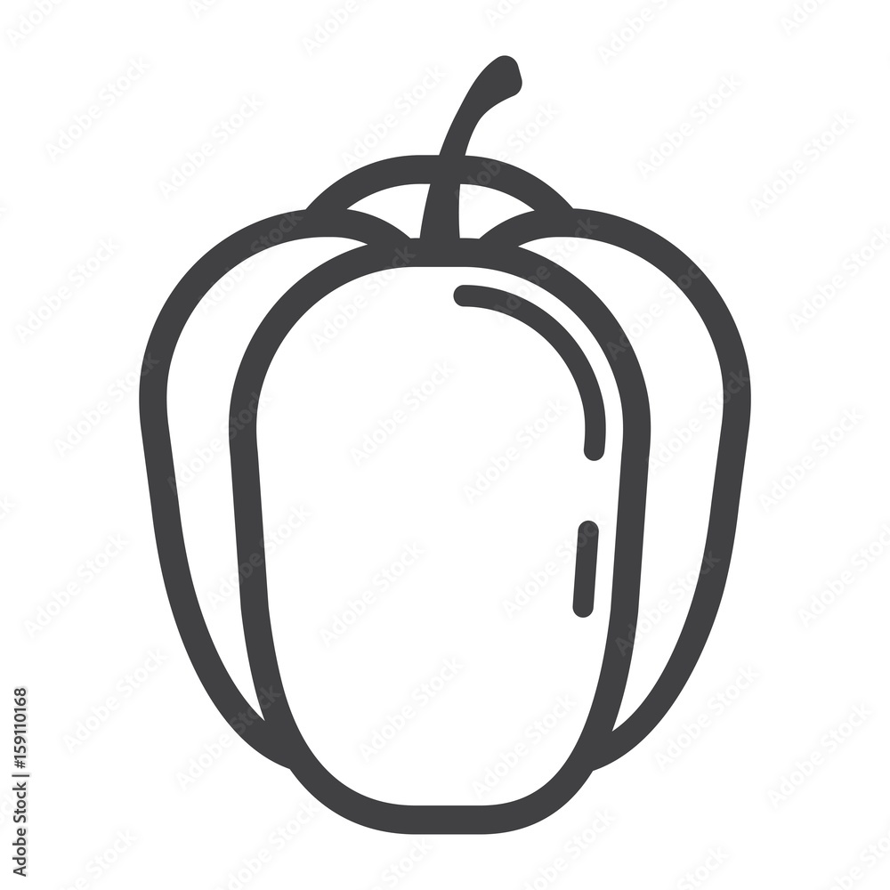 Bell pepper line icon, vegetable and sweet, vector graphics, a linear pattern on a white background, eps 10. Bell pepper line icon, vegetable and sweet, vector graphics, a linear pattern on a white background, eps 10.