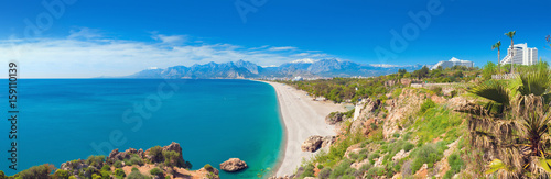 Konyaalti beach in popular resort city Antalya, Turkey