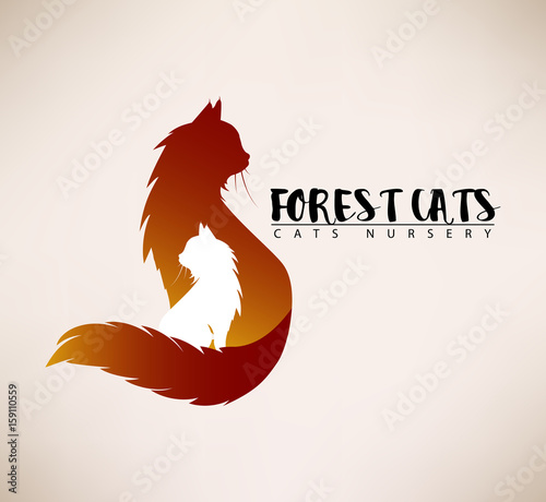 Template of the sign with the cat. Advertisement for Animal resc