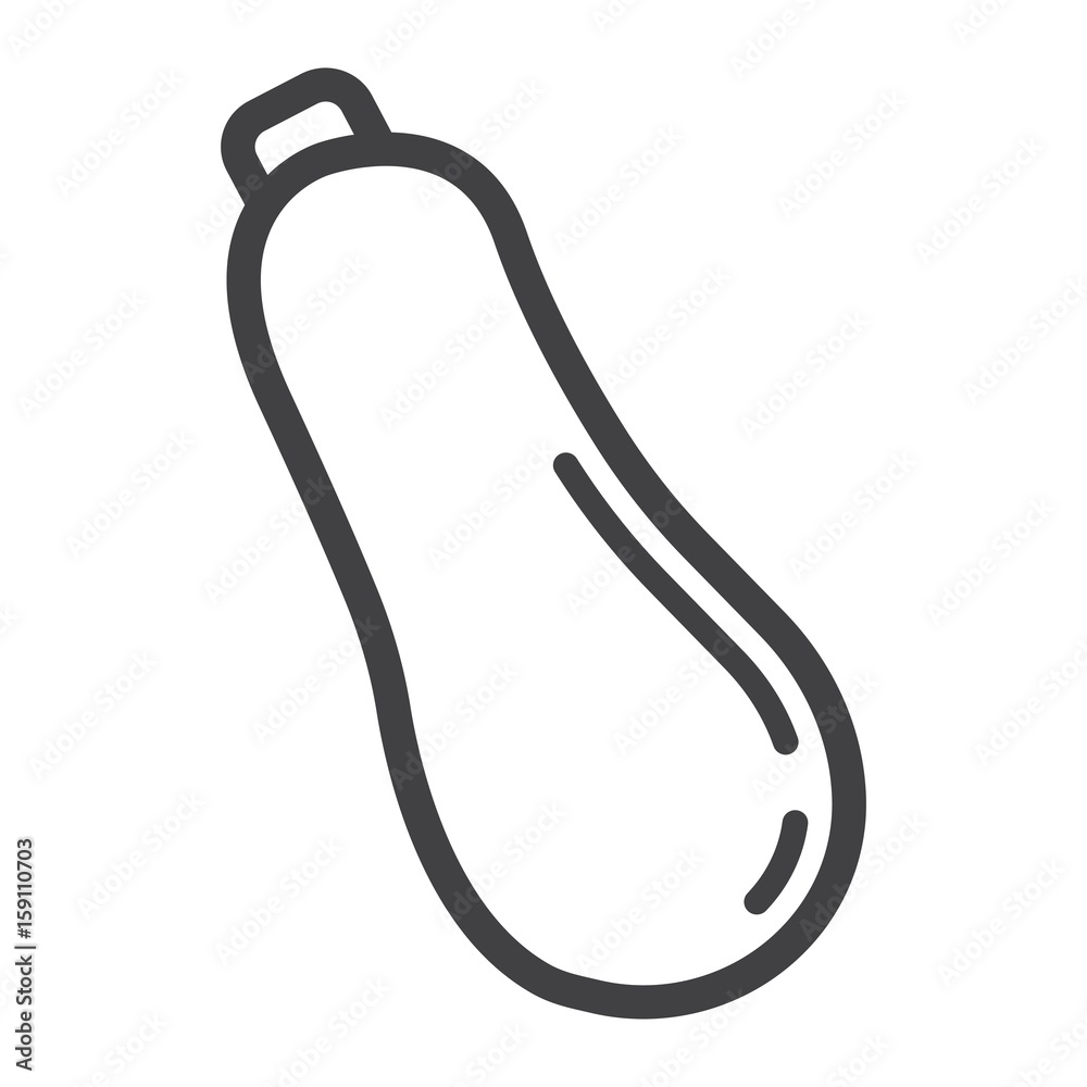 Vegetable marrow line icon, vegetable and zucchini, vector graphics, a linear pattern on a white background, eps 10. Vegetable marrow line icon, vegetable and zucchini, vector graphics, a linear pattern on a white background, eps 10.