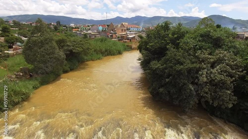 Aerial Survey Waterfall in Vietnam