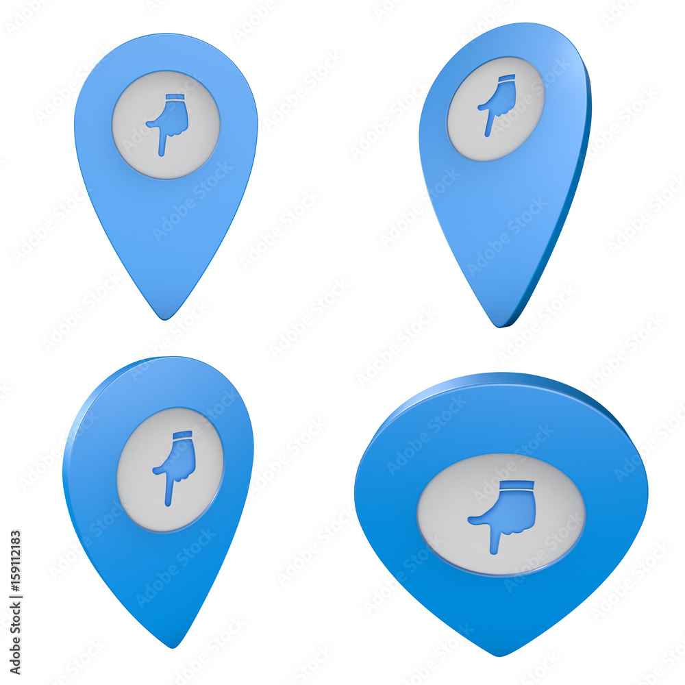 Pinezka GPS lokalizacja na mapie 3D z ikoną Pinezka GPS lokalizacja na mapie 3D z ikoną