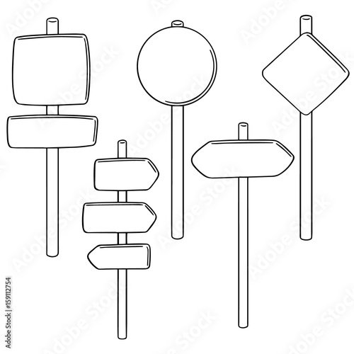 vector set of direction post
