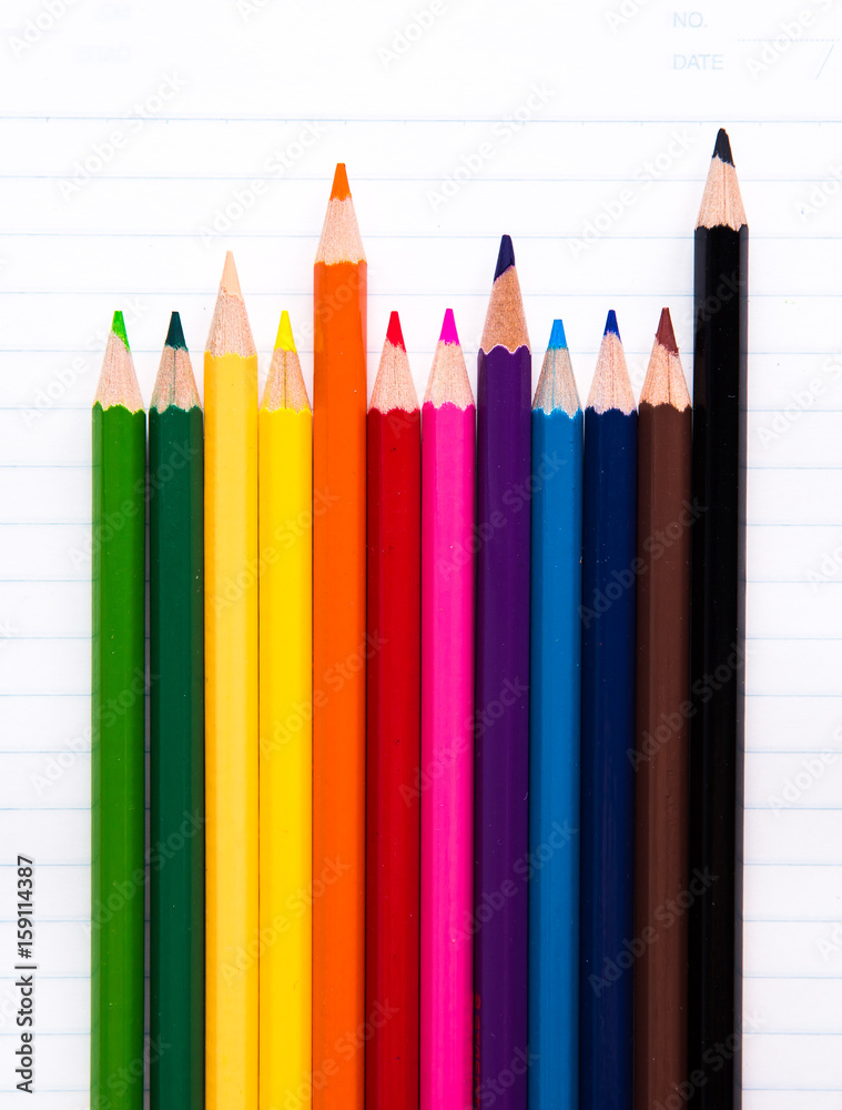 pencil color on notebook pencil color on notebook