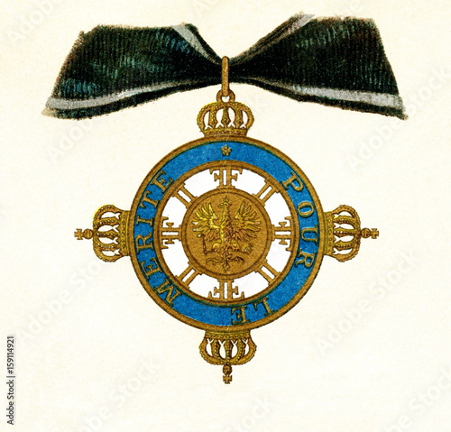 Civil class of order Pour le Mérite, Prussia (from Meyers Lexikon, 1896, 13/222/223)
 photo