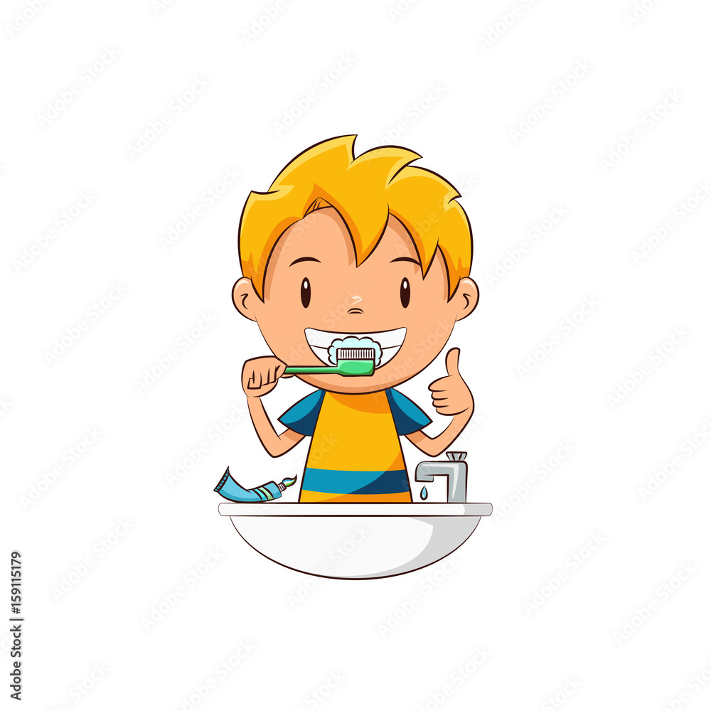 Kid brushing teeth Kid brushing teeth
