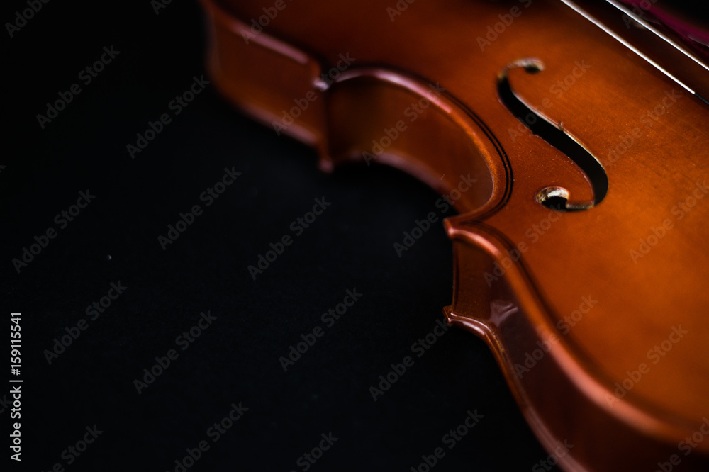 Fototapeta premium Violin Silouhette on dark background