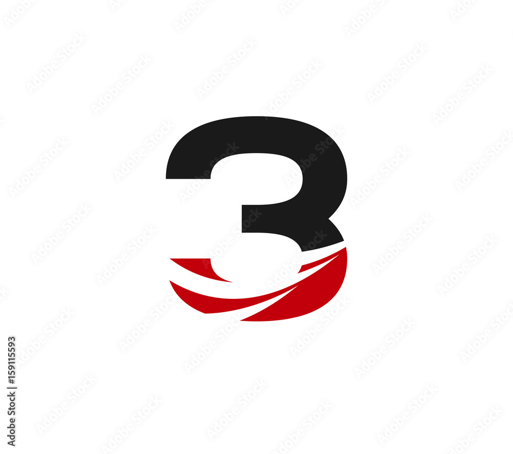 Number three 3 logo symbol design template elements
Number three 3 logo symbol design template elements