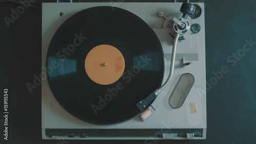 Cinemagraph Loop Vintage Vinyl Record Player From Top